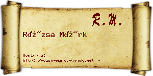 Rózsa Márk névjegykártya
