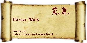 Rózsa Márk névjegykártya